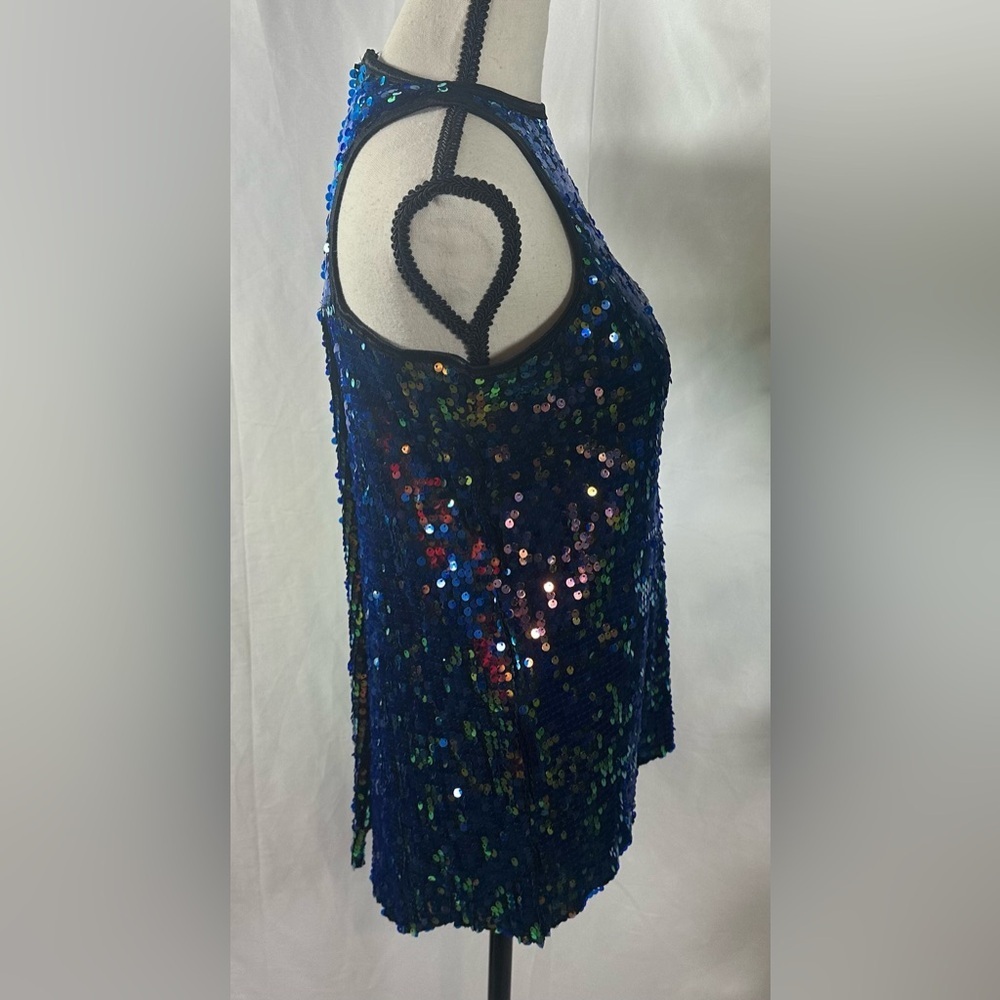 Balera Navy Sequin Tank Top - Picture 3 of 10